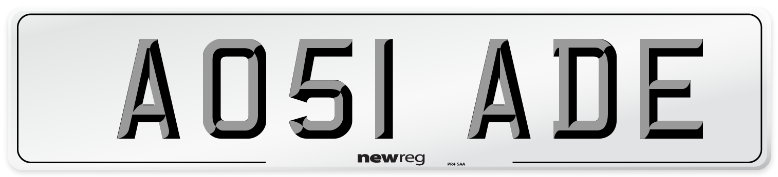 AO51 ADE Number Plate from New Reg